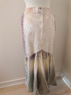 Vintage Silk Embellished Skirt Medium